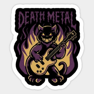 Death Metal Satanic Baphomet Cat Sticker